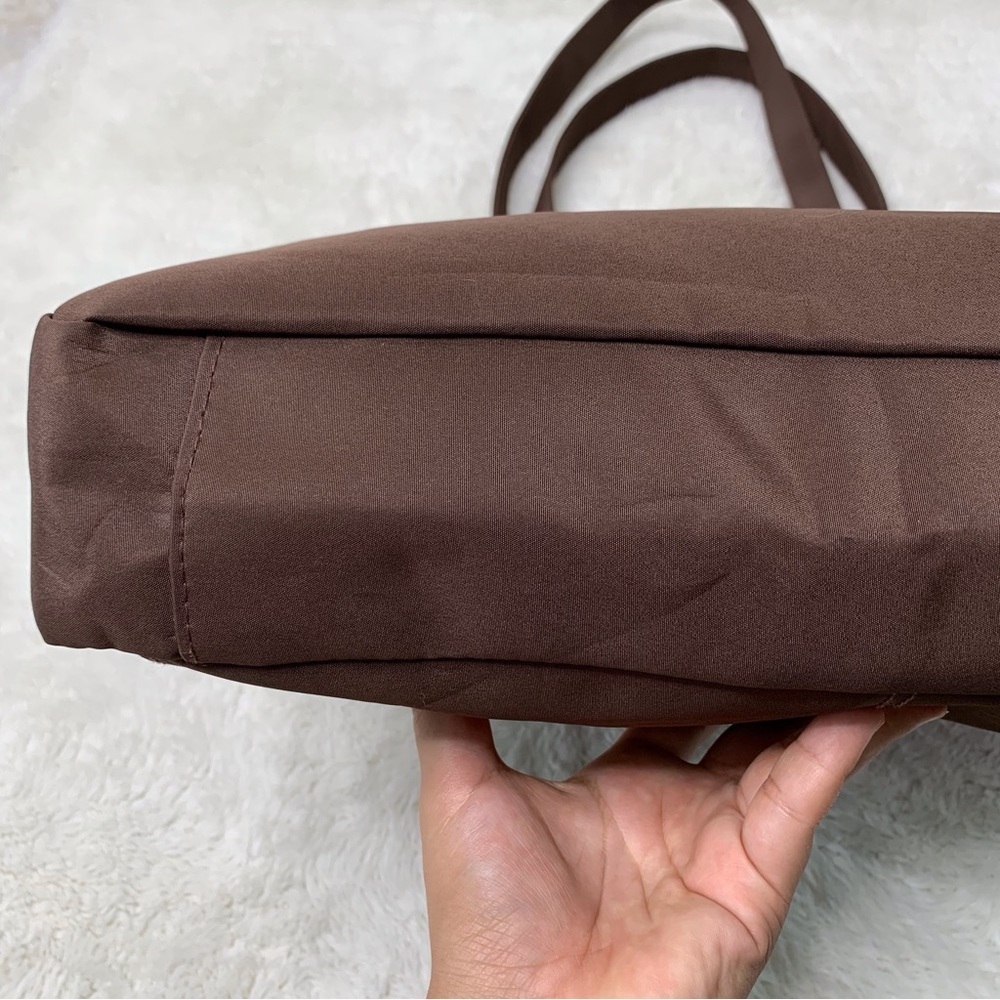 Dansko Women's Brown Canvas and Leather Shoulder Tote Bag - Picture 8 of 16